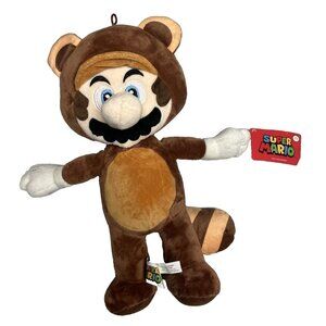 Super Mario Bros. Plush Raccoon Tanooki Suit Good Stuff With Tag Prize 15"
